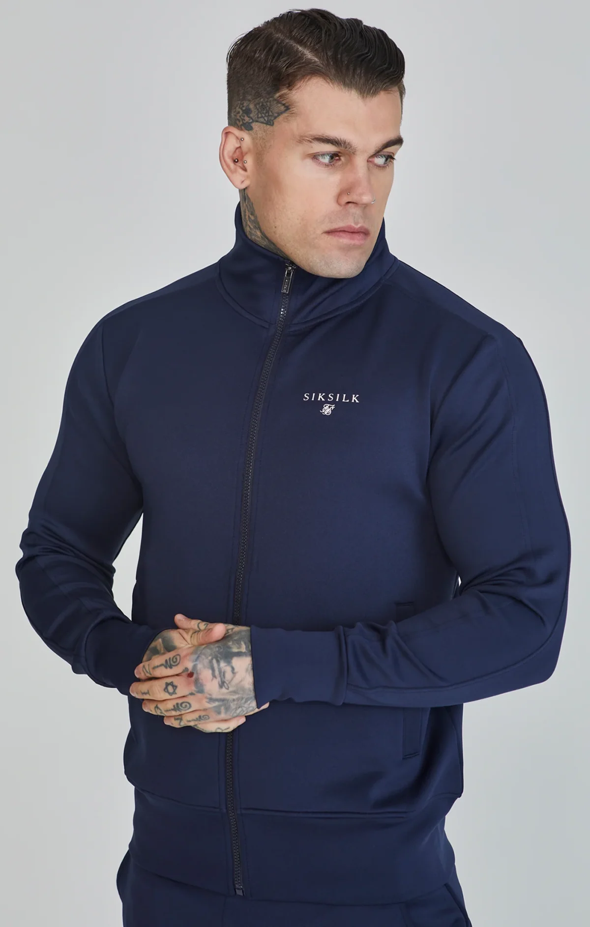 Siksilk Navy zipzáros kardigán