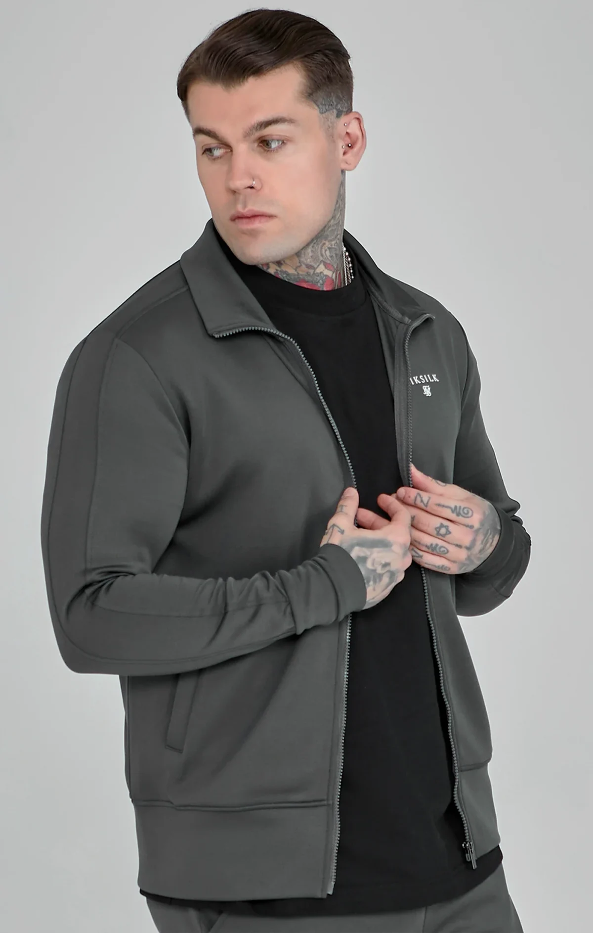 Siksilk Gray zipzáros kardigán