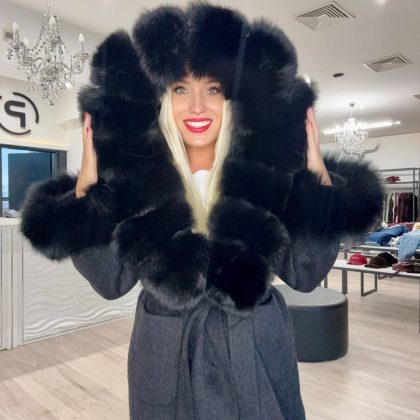 PFP ZYMORIA LUXUS KASMÍR KAPUCNIS KABÁT SZŐRMÉVEL